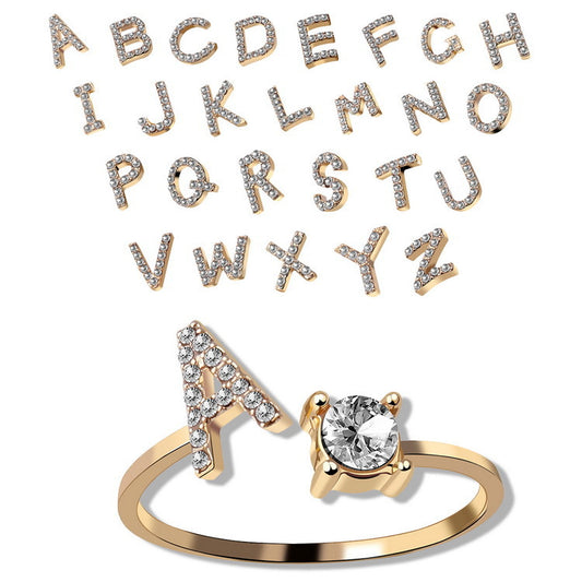 Adjustable Rings with 26 Letters